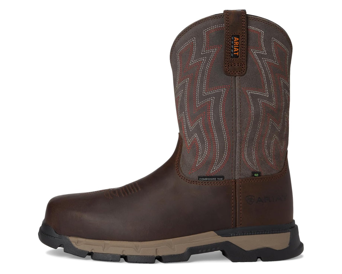 Men's Ariat Rebar Flex SD Composite Toe Work Boots Distressed Brown/Stone