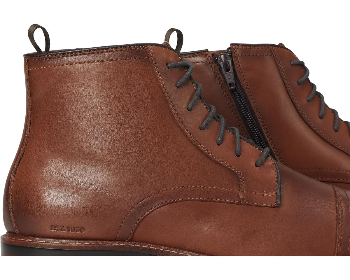 Men's Johnston & Murphy XC+ Durham Cap Toe Boots Cognac Waterproof Full Grain